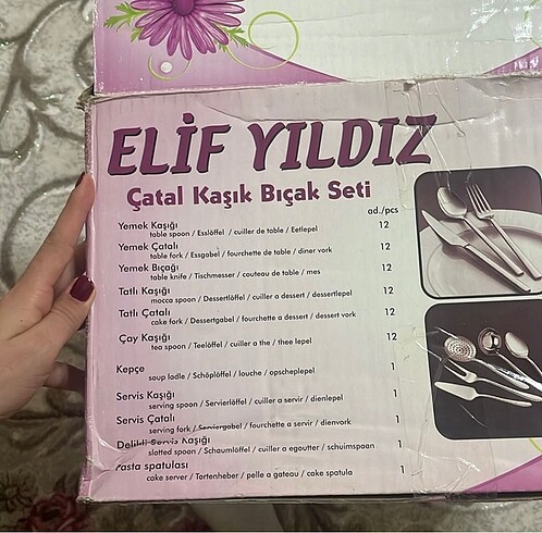  Beden gri Renk Sandıklı Çatal bıçak kaşık seti