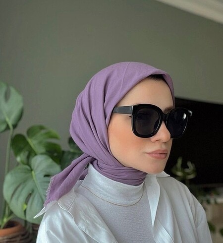 Pastel mor vera pamuk eşarp