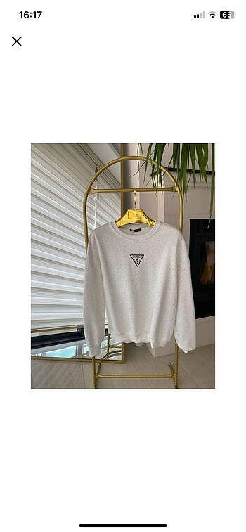 s Beden Gues full taşlı sweatshirt