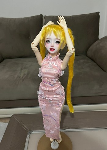 bjd doll bebek 45 cm peruk ve ayakkabı eksik