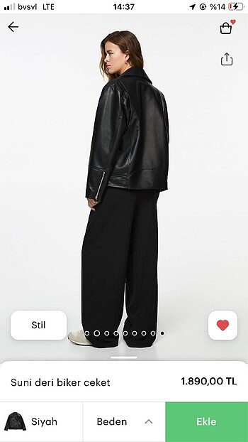 l Beden Pull&Bear Deri Ceket