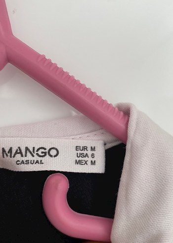 Mango  Siyah Midi Uzun Kollu Yakalı elbise - Görsel 3