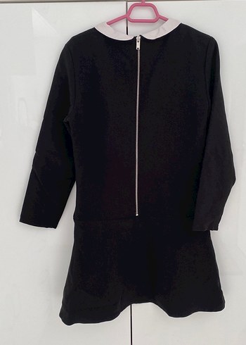 Mango  Siyah Midi Uzun Kollu Yakalı elbise - Görsel 4