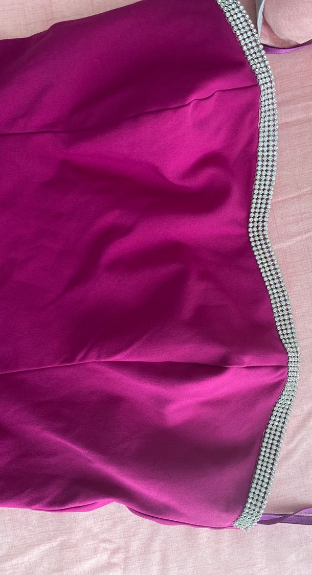 Pembe Straplez balık model Uzun Abiye Elbise - Görsel 2