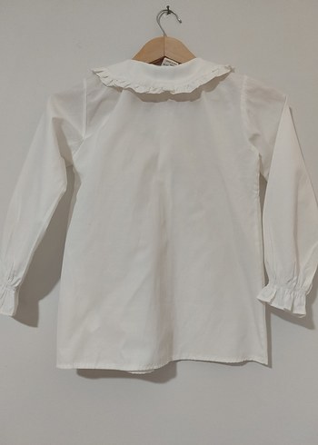 Zara Kız Çocuk Beyaz Düğmeli Uzun Kollu Gömlek - Görsel 2