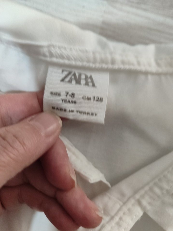 Zara Kız Çocuk Beyaz Düğmeli Uzun Kollu Gömlek - Görsel 3