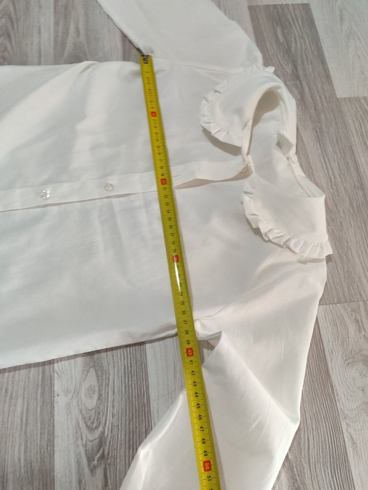 Zara Kız Çocuk Beyaz Düğmeli Uzun Kollu Gömlek - Görsel 5