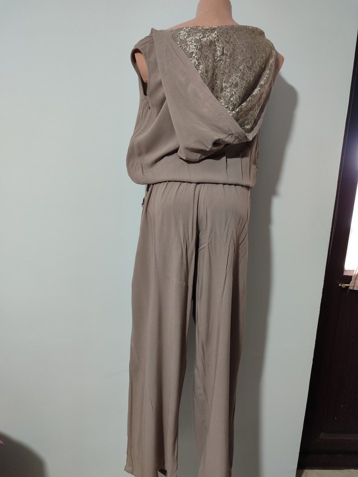 Batık Kadın Taş rengi Uzun Salaş Tulum - Görsel 3