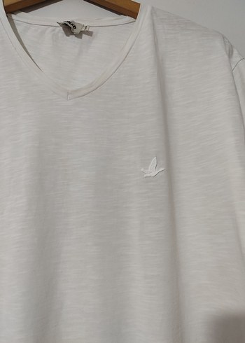 Beymen Erkek Beyaz V Yaka Keten Tişört - Görsel 2