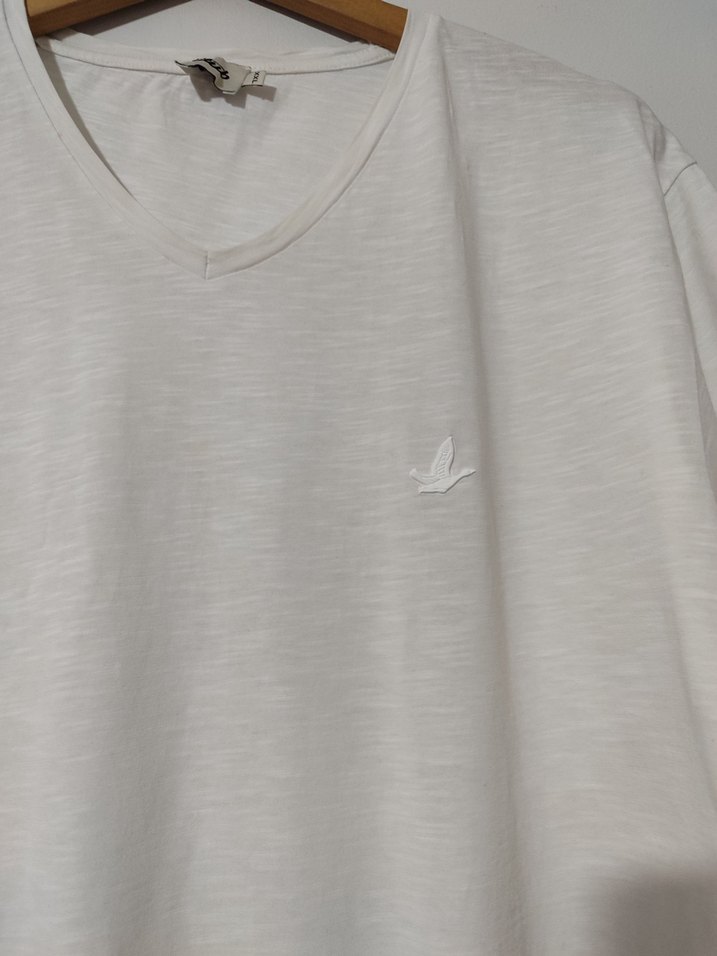 Beymen Erkek Beyaz V Yaka Keten Tişört - Görsel 2