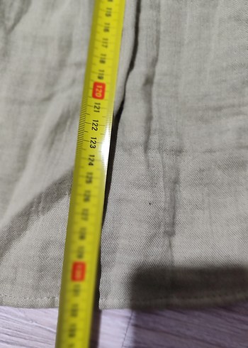 Bej Uzun Muslin Elbise Fırfırlı - Görsel 7