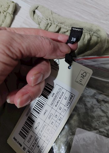 Bej Uzun Muslin Elbise Fırfırlı - Görsel 8