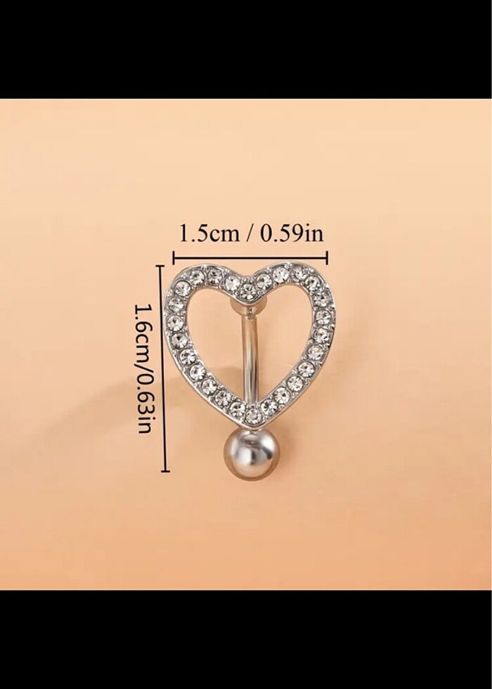 Göbek piercing kalp - Görsel 4