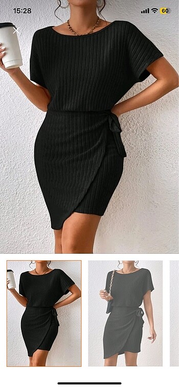 Yandan bağlamalı fitil elbise - Görsel 5