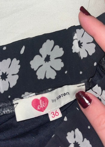 Siyah Tie-Dye Piliseli Midi Etek - Görsel 2