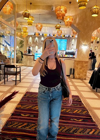 Düz Kesim Mavi Kadın Kot Pantolon - Görsel 3