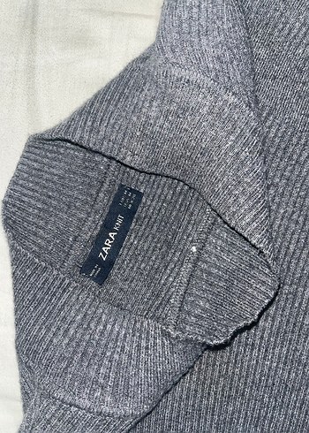 Gri Kadın Boğazlı Örgü Kazak - Görsel 2