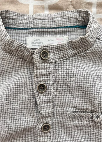 Gri Uzun Kollu Denim Bebek Takımı - Görsel 5