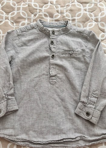 Gri Uzun Kollu Denim Bebek Takımı - Görsel 4