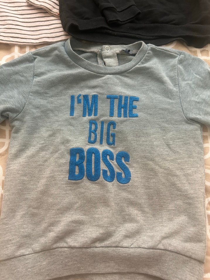 Gri Baskılı Erkek Sweatshirt, Uzun Kollu, Pamuklu - Görsel 2