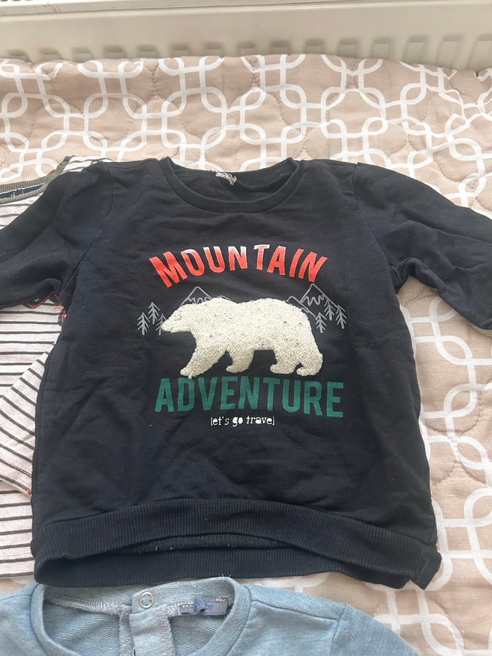 Gri Baskılı Erkek Sweatshirt, Uzun Kollu, Pamuklu - Görsel 3