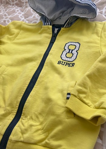 Sarı Kapüşonlu Fermuarlı Erkek Sweatshirt - Görsel 5