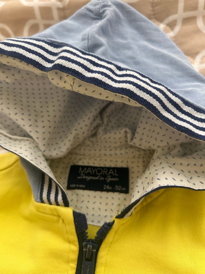 Sarı Kapüşonlu Fermuarlı Erkek Sweatshirt - Görsel 4