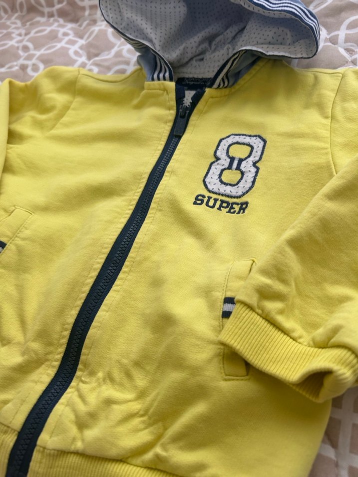 Sarı Kapüşonlu Fermuarlı Erkek Sweatshirt - Görsel 5