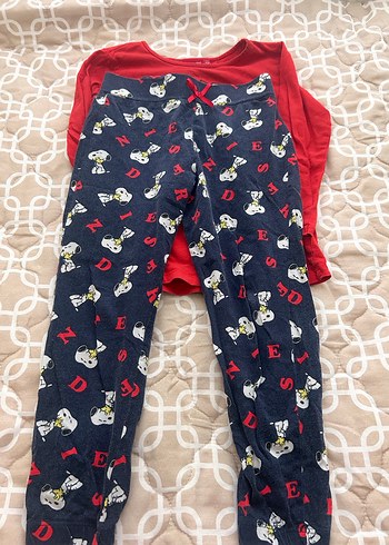 5 Yaş Beden Kız Çocuk Uzun Kollu Snoopy Pijama Takımı