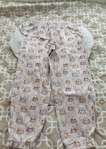 5 Yaş Beden Kız Çocuk Uzun Kollu Pamuklu Pijama Takımı