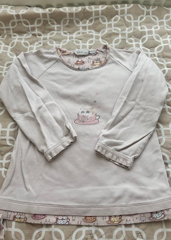 5 Yaş Beden ten rengi Renk Kız Çocuk Uzun Kollu Pamuklu Pijama Takımı