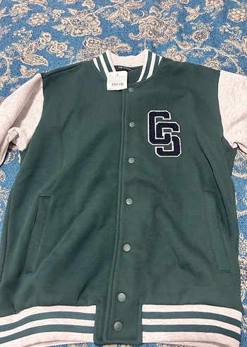 Gri Nakışlı Spor Erkek Kolej Ceketi - Görsel 5