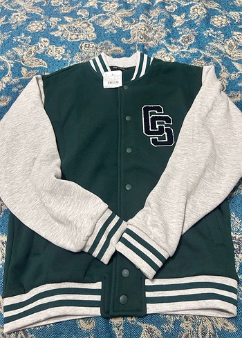 Gri Nakışlı Spor Erkek Kolej Ceketi - Görsel 4