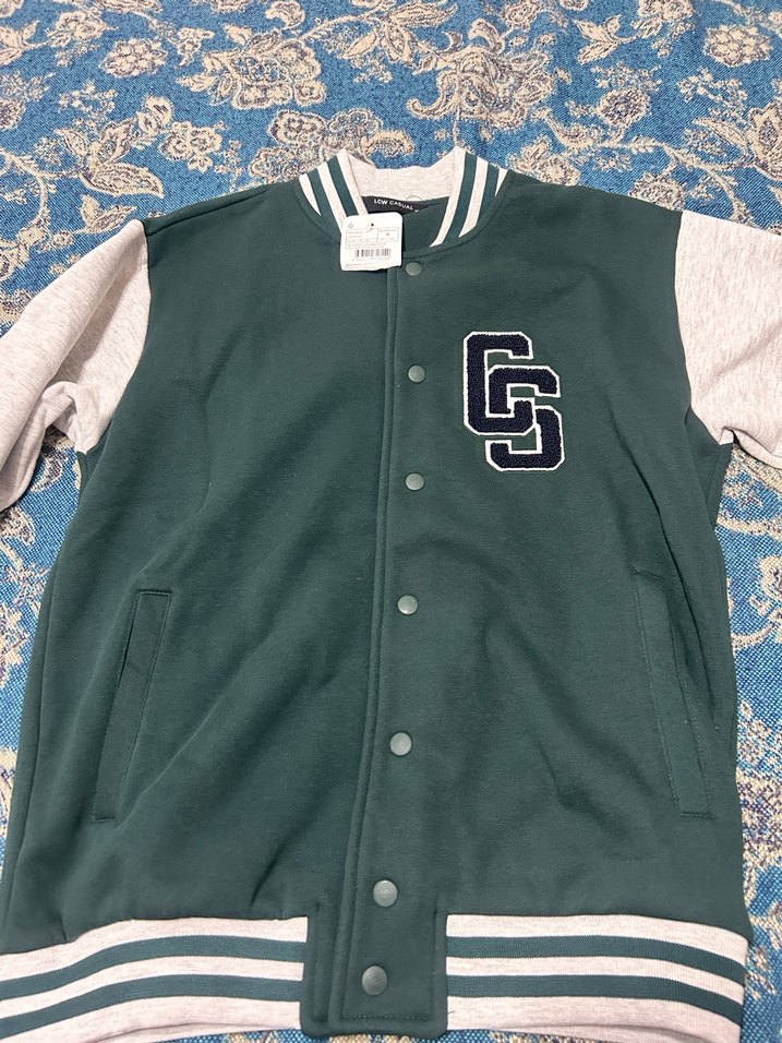 Gri Nakışlı Spor Erkek Kolej Ceketi - Görsel 5