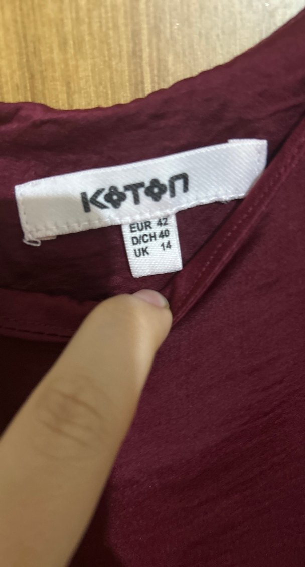 Bordo Volanlı Midi Kadın elbise - Görsel 4