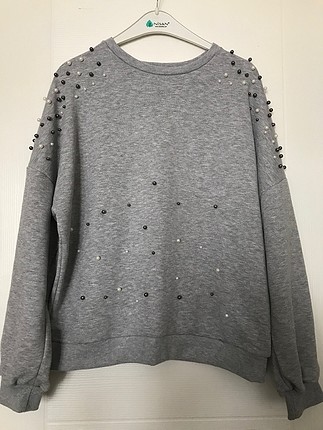 İnci işlemeli sweat (Koton Markadır)
