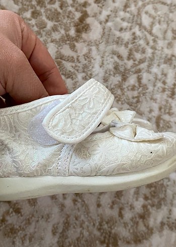 Kız Çocuk Beyaz Dantelli Babet Ayakkabı - Görsel 2