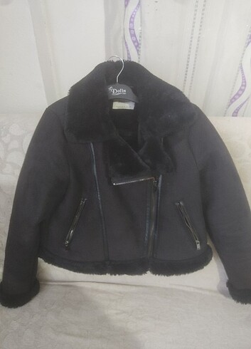 Stradivarius siyah kısa biker mont 