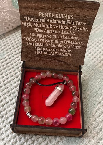 Pembe Kuvars Boncuklu Bohem Bileklik