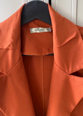 s Beden Düğmeli Kahverengi Kadın Midi Blazer