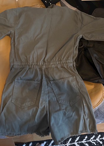 Haki fermuarlı Kadın Tulum - Görsel 2