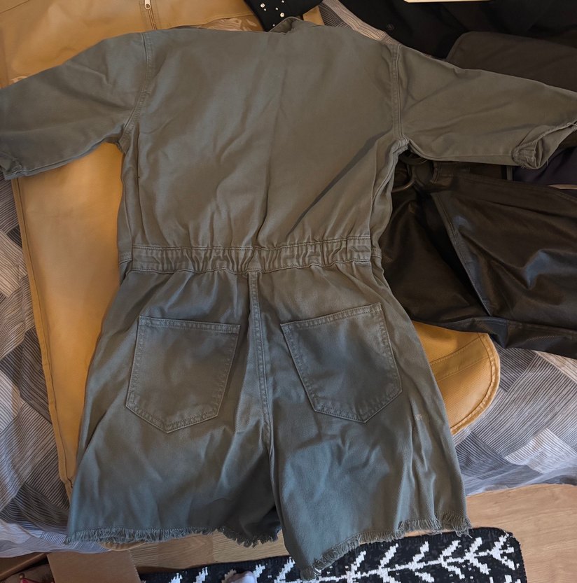 Haki fermuarlı Kadın Tulum - Görsel 2