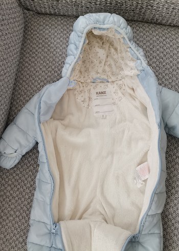 Açık Mavi Kürklü Bebek Erkek Kayak Tulumu - Görsel 2