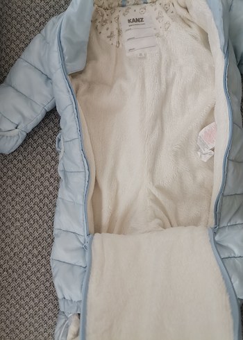 Açık Mavi Kürklü Bebek Erkek Kayak Tulumu - Görsel 4