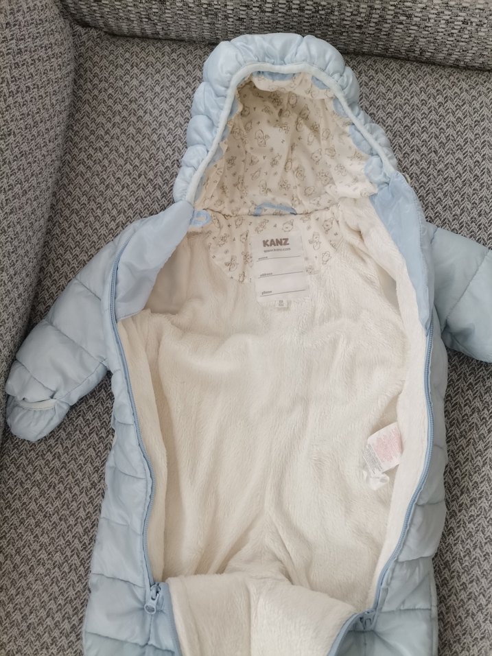 Açık Mavi Kürklü Bebek Erkek Kayak Tulumu - Görsel 2