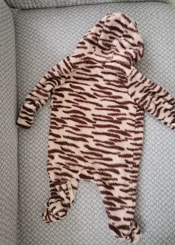 Kahverengi Zebra Desenli Bebek Tulumu - Görsel 2