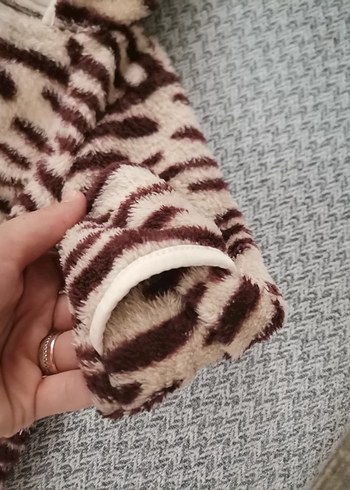 Kahverengi Zebra Desenli Bebek Tulumu - Görsel 6