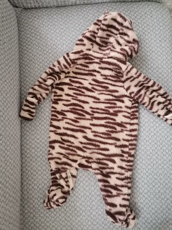 Kahverengi Zebra Desenli Bebek Tulumu - Görsel 2