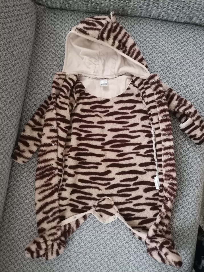 Kahverengi Zebra Desenli Bebek Tulumu - Görsel 3