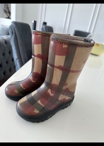 Burberry Ekose Desenli yağmur Çizme